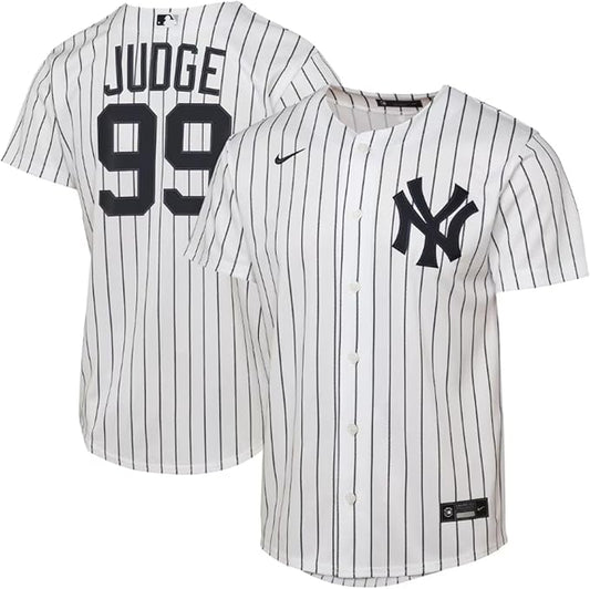 Nike Youth MLB New York Yankees Aaron Judge #99 Pinstripe Home Jersey - White/Black