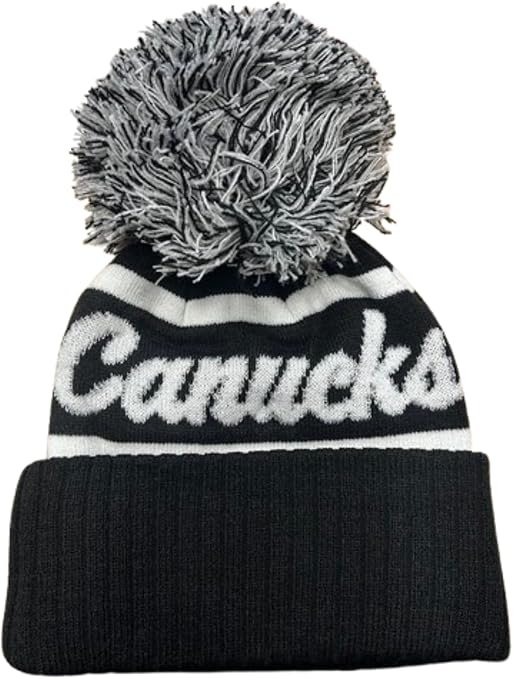 47 NHL Women's Vancouver Canucks Spirited Cuff Knit with Pom - Black/White