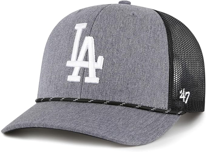'47 Trucker MLB Los Angeles Dodgers Carbon Rope Adjustable Mesh Back Cap - Grey