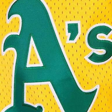 Mitchell & Ness Men's MLB Oakland Athletics Rickey Henderson #35 Cooperstown Mesh Batting Practice Jersey - Yellow