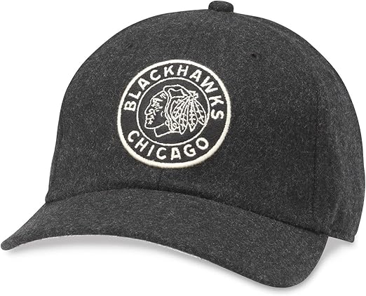 American Needle NHL Chicago Blackhawks Vintage Archive Legend Adjustable Hat -Black