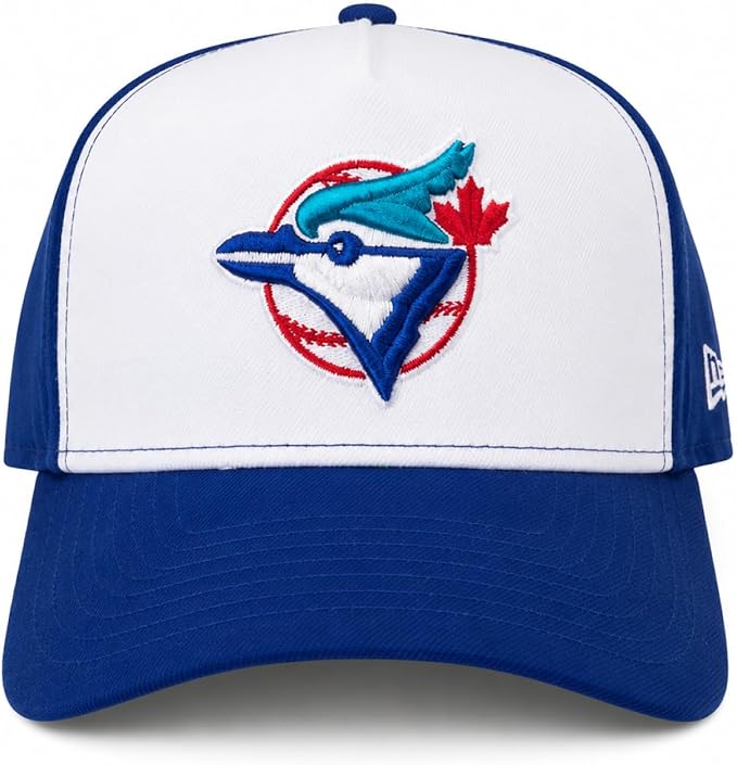 New Era 9FORTY A-Frame MLB Toronto Blue Jays Cooperstown Logo On-Field Adjustable Snapback Hats - Royal Blue/White