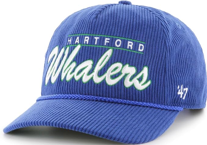 47 NHL Hartford Double Header Corduroy Hitch Adjustable Snapback Hat - Blue