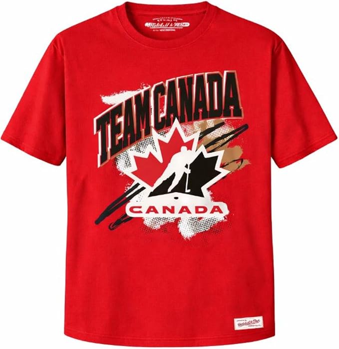 Mitchell & Ness Hockey Canada Trash Polka T-Shirt - Red