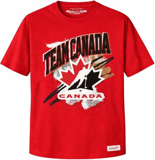 Mitchell & Ness Hockey Canada Trash Polka T-Shirt - Red