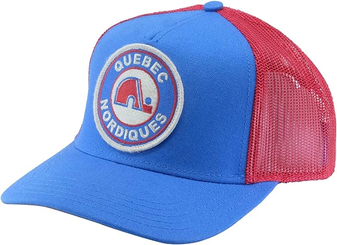 American Needle NHL Quebec Nordiques Vintage Valin Adjustable Snapback Hat - Blue/Red