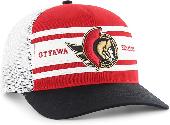 47 NHL Ottawa Double Header Super Stripe Hitch RF Adjustable Snapback Hat - Red/Black