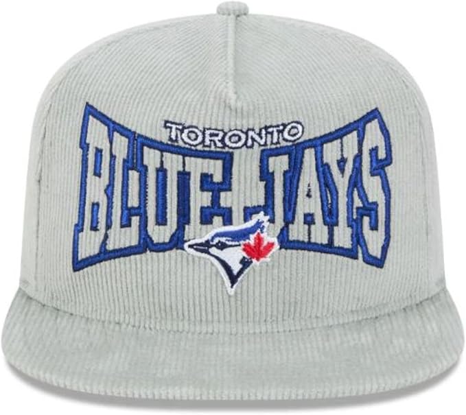 New Era Golfer MLB Toronto Blue Jays Corduroy Adjustable Snapback Hat - Grey