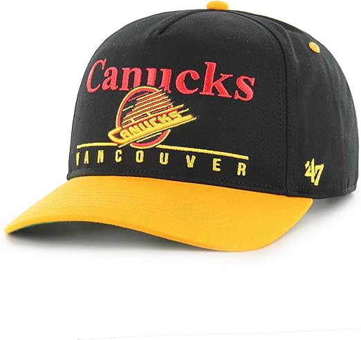 '47 NHL Vancouver Canucks (Skate) Super Hitch Adjustable Snapback Hat - Black/Yellow