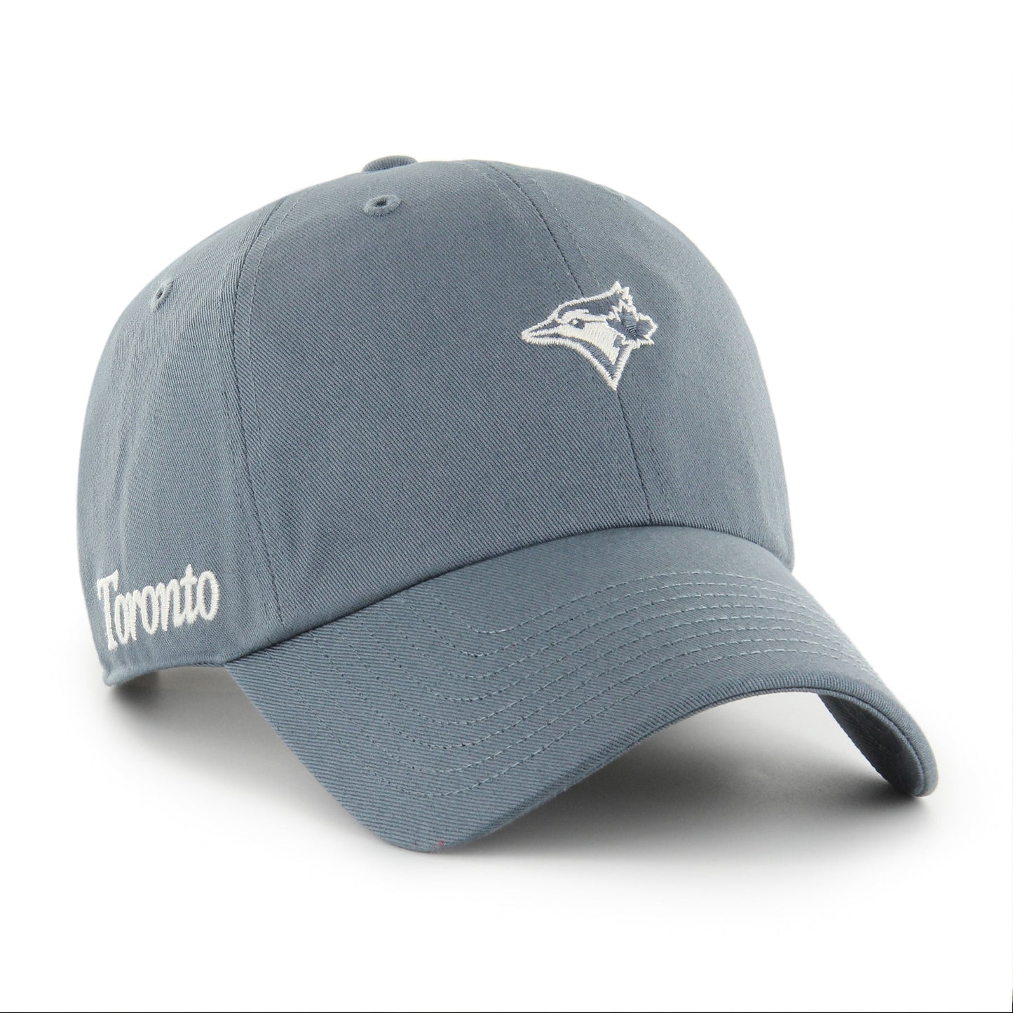 Adjustable grey baseball cap with the Toronto Blue Jays logo embroidered on the front.