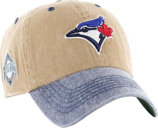 47 MLB Toronto Blue Jays Eldin Two-Tone Adjustable Clean Up Hat - Khaki/Blue