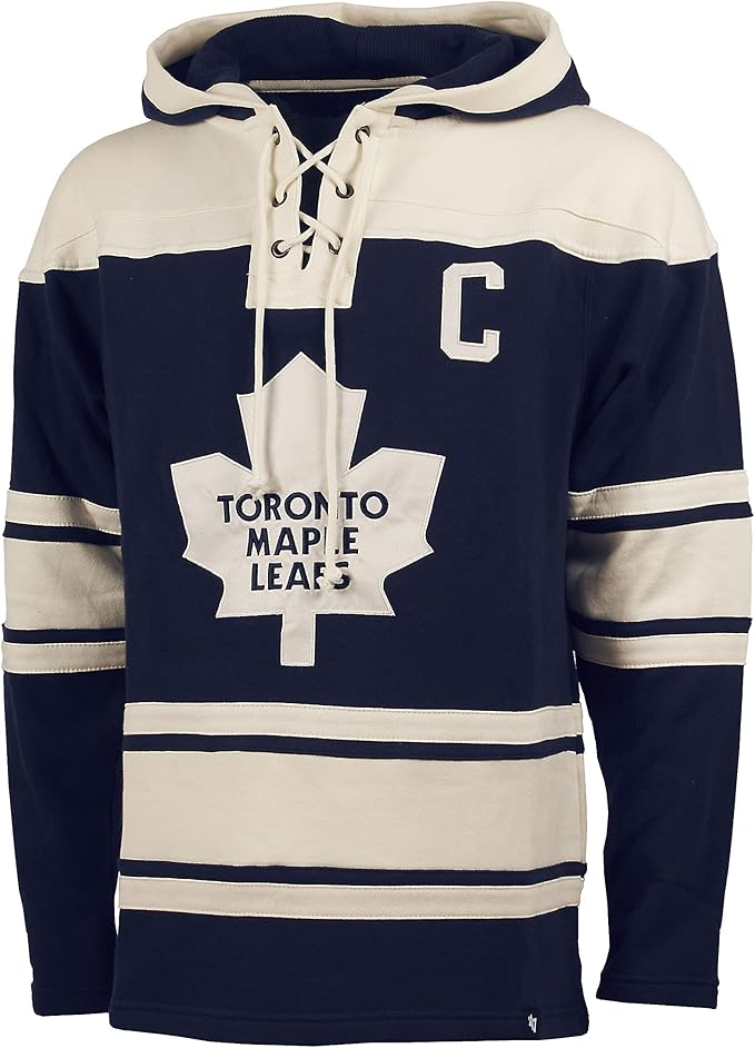 '47 Men's Wendel Clark Toronto Maple Leafs Lacer Pullover Hoodie - Navy