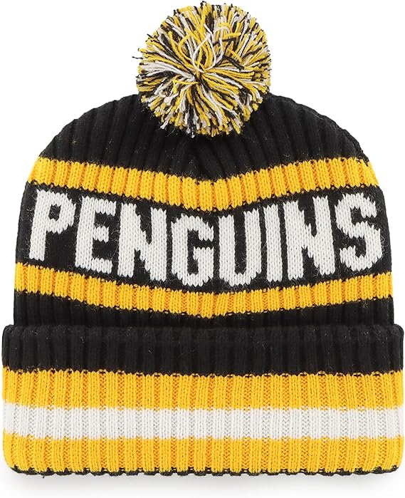 47 NHL Pittsburgh Penguins Bering Knit Cuff Pom Hat - Yellow/Black