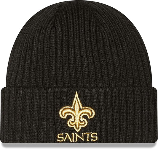 New Era NFL New Orleans Saints Logo Core Classic Cuffed Knit Hat - Black