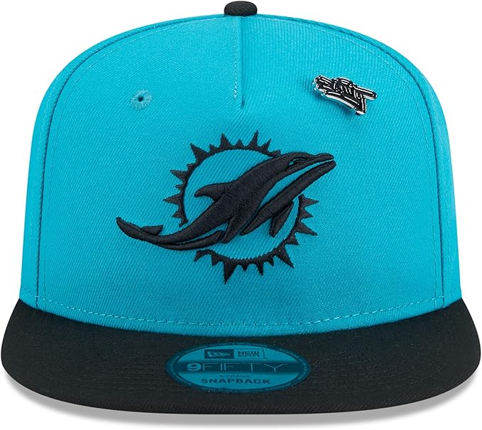New Era Men's Miami Dolphins 2024 Inspire Change A-Frame 9FIFTY Snapback Hat - Aqua/Black