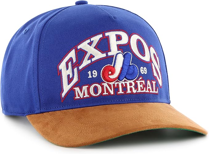 47 MLB Montreal Expos Break Wood Suede Hitch Adjustable Hat - Blue/Brown
