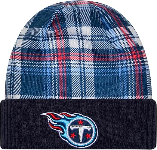 New Era Men's NFL Tennessee Titans Sideline Statement Cuffed Knit Hat- Navy