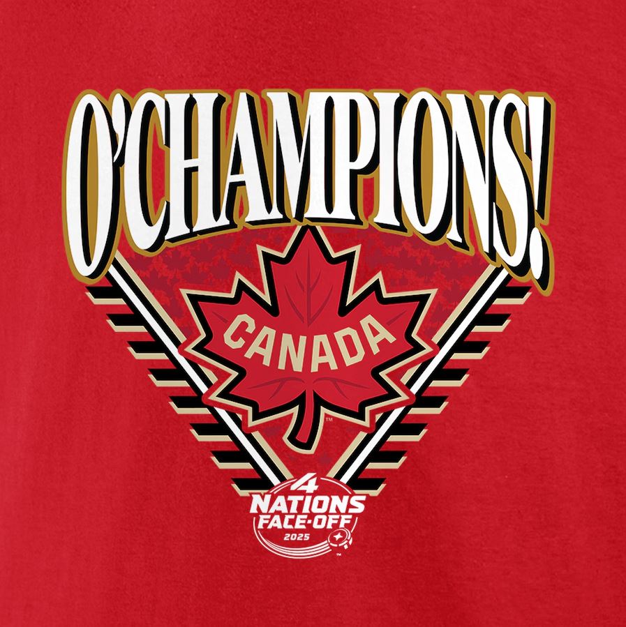 Fanatics Men's 2025 Canada 4 Nations Face-Off Champions Hometown T-Shirt - Athletic Red