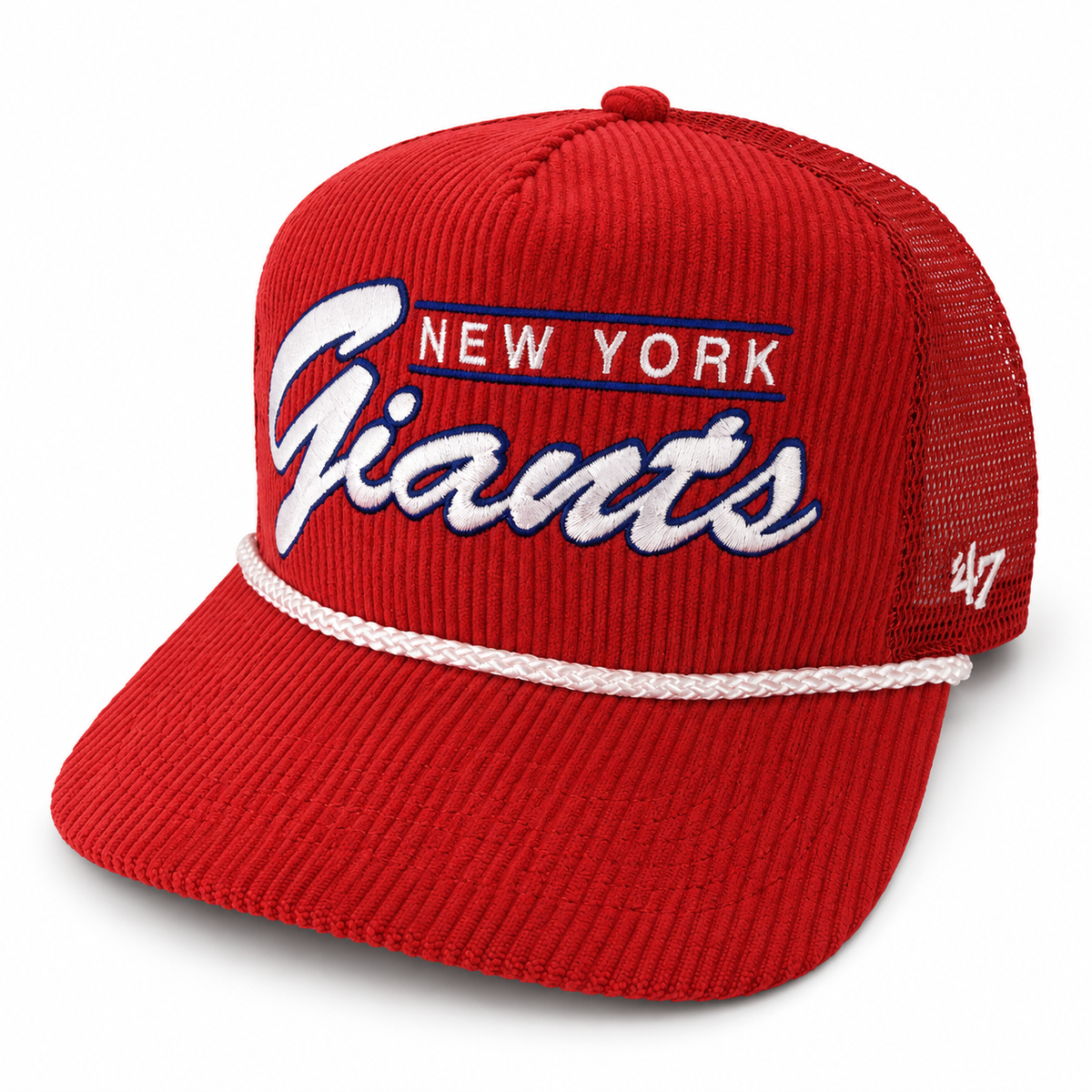 ‘47 Brand New York Giants Red Corduroy Hitch Mesh SnapBack Adjustable Hat