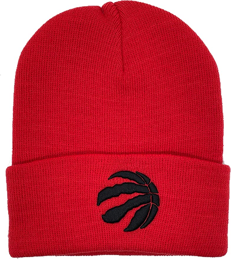 Toronto Raptors Mitchell & Ness Primary Logo Cuffed Knit Red Hat - Red