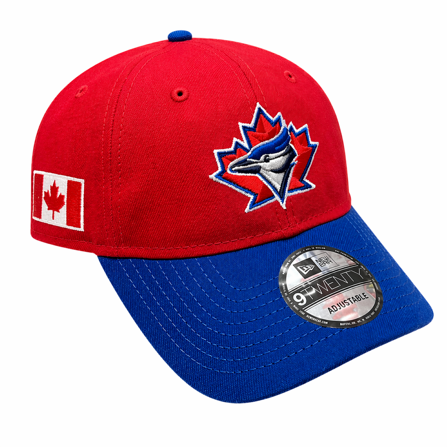 New Era MLB 9TWENTY Toronto Blue Jays Vintage Logo Canada Day 2026 Adjustable Hat - Red/Royal