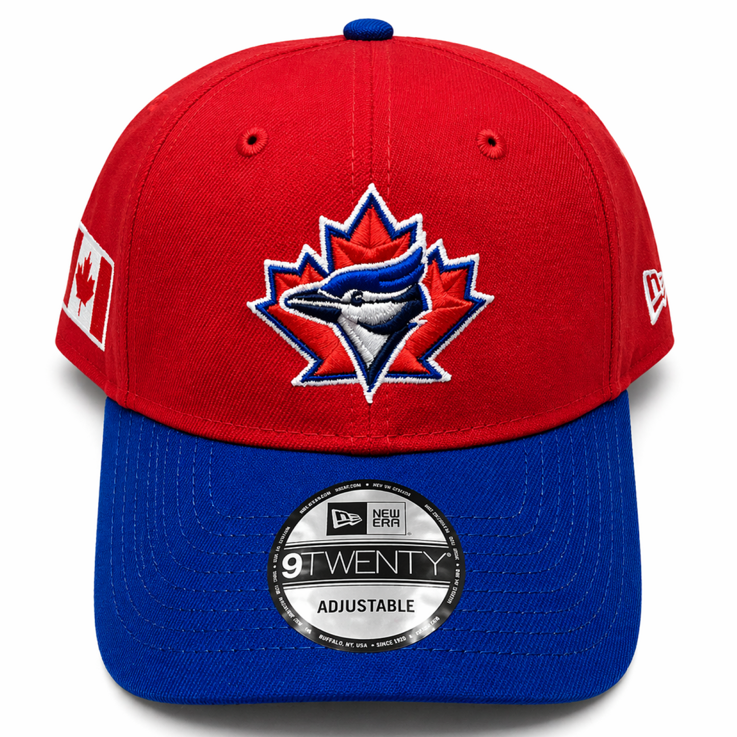 New Era MLB 9TWENTY Toronto Blue Jays Vintage Logo Canada Day 2026 Adjustable Hat - Red/Royal