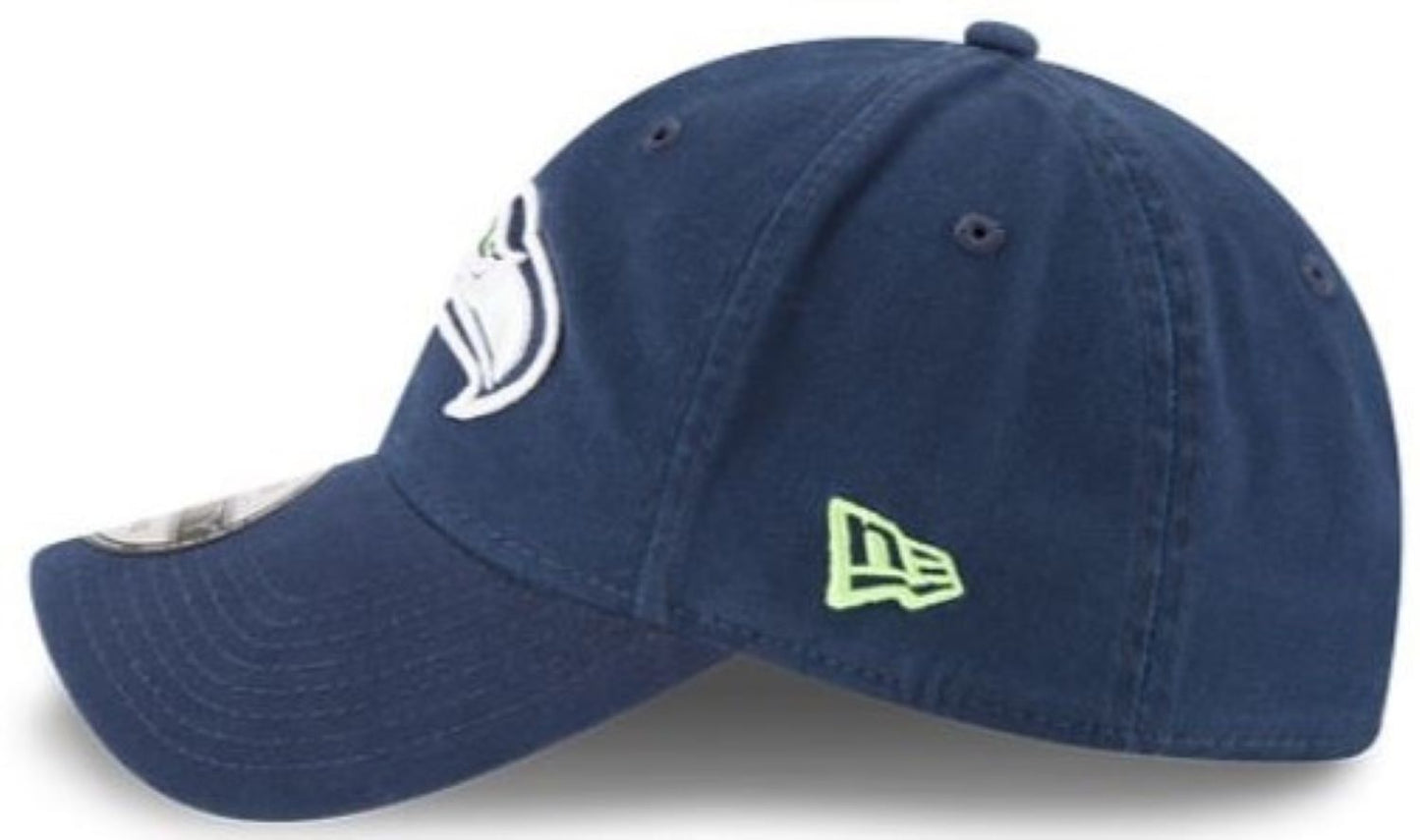 New Era NFL Seattle Seahawks Core Classic 9TWENTY Adjustable Hat - Navy Blue