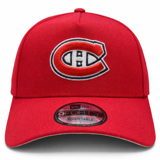New Era NHL Montreal Canadiens 9FORTY A-Frame Adjustable Snapback Hat - Red