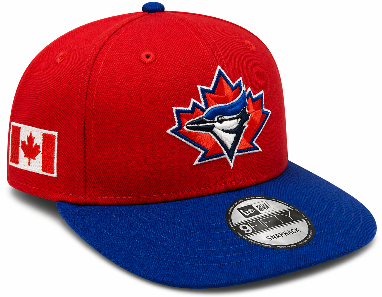 New Era MLB 9FIFTY Toronto Blue Jays Vintage Logo Canada Day 2026 Snapback Hat - Red/Royal
