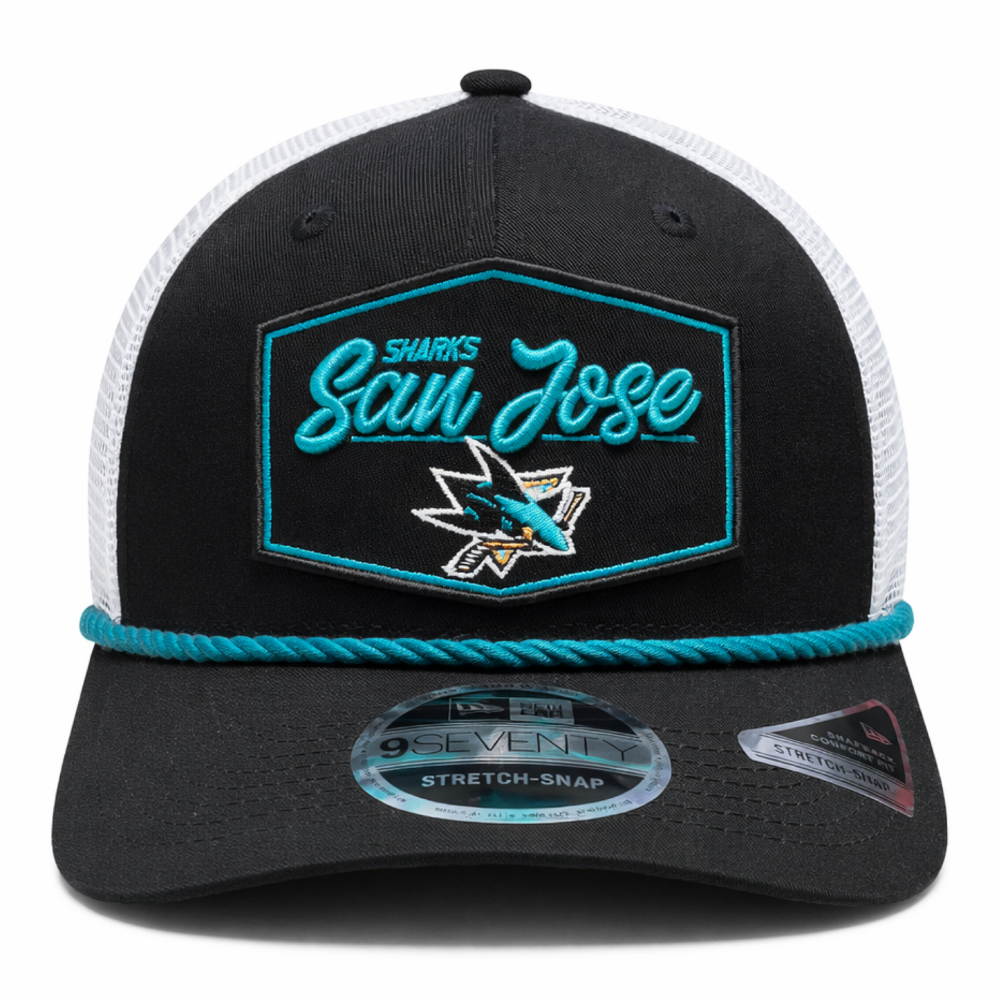 New Era 9SEVENTY NHL San Jose Sharks Adjustable Stretch-Snapback Hat - Black/White