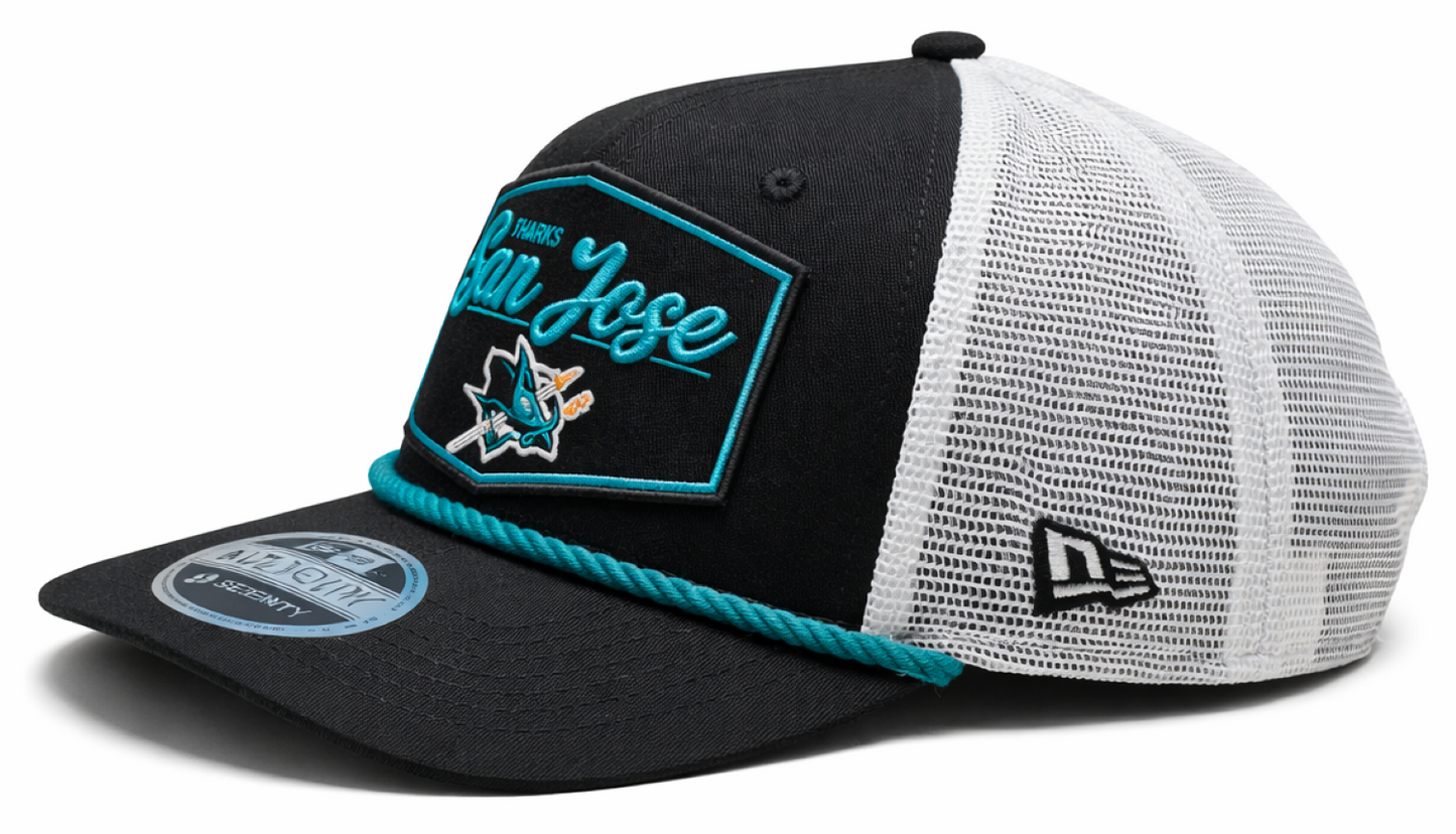 New Era 9SEVENTY NHL San Jose Sharks Adjustable Stretch-Snapback Hat - Black/White