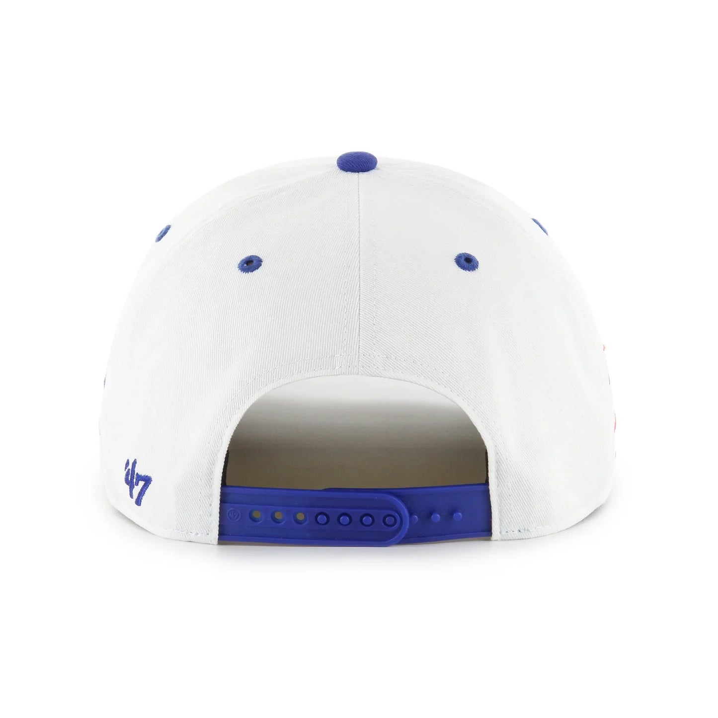'47 NHL Hitch Edmonton Oilers Diamond Cut Snapback Hat - White / Blue