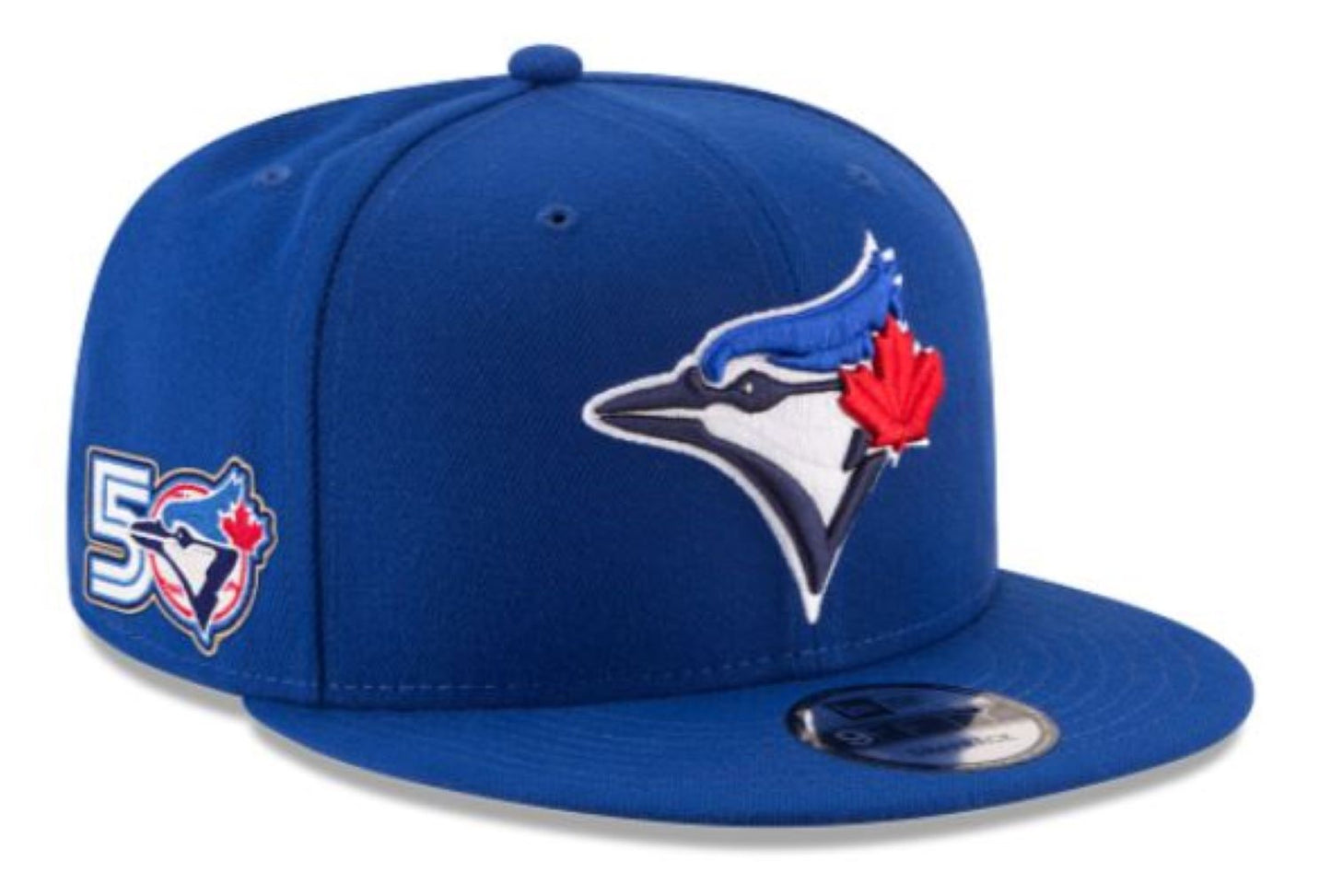 New Era 9FIFTY MLB Toronto Blue Jays 50th Anniversary Side Patch Adjustable Snapback Hat - Royal Blue