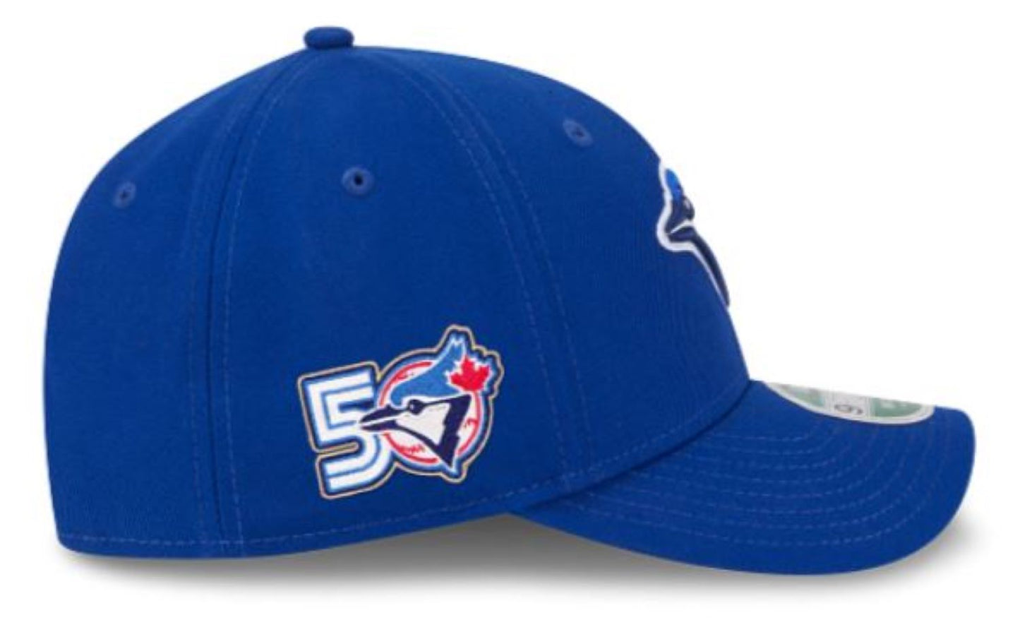 New Era 9FORTY M-Crown MLB Toronto Blue Jays 50th Anniversary Side Patch Player Replica Adjustable Snapback Hat - Royal Blue