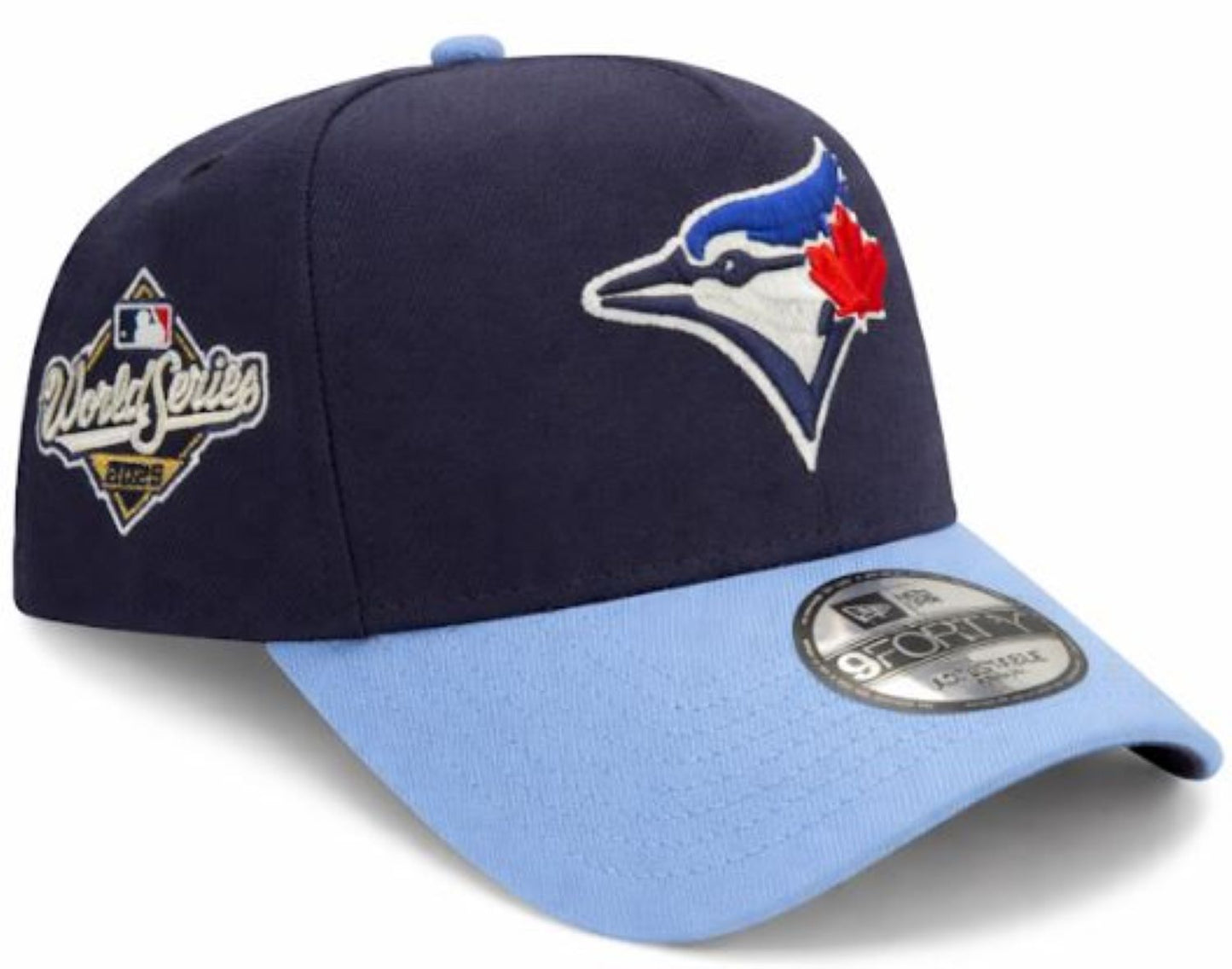 New Era MLB Toronto Blue Jays 2025 World Series 9FORTY A-Frame Adjustable Hat - Navy/Powder Blue