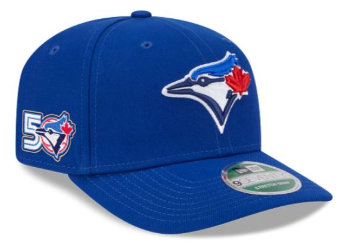 New Era 9SEVENTY MLB Toronto Blue Jays 50th Anniversary Side Patch Game Player Replica Adjustable Stretch-Snap Hat - Royal Blue