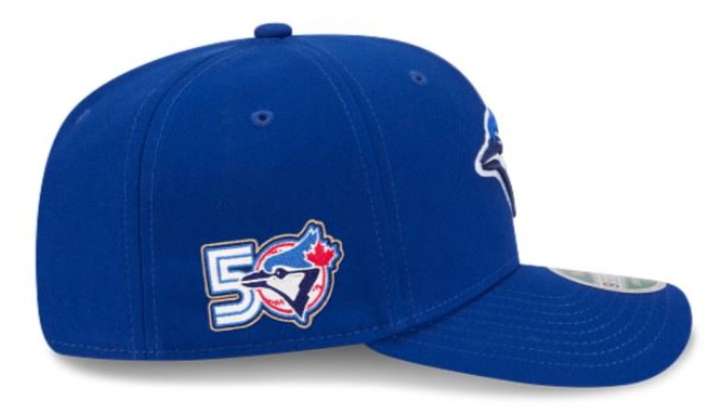 New Era 9SEVENTY MLB Toronto Blue Jays 50th Anniversary Side Patch Game Player Replica Adjustable Stretch-Snap Hat - Royal Blue