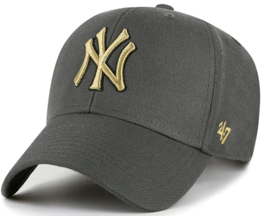 47 MVP MLB New York Yankees Smoke Show Adjustable Snapback Hat - Charcoal/Gold