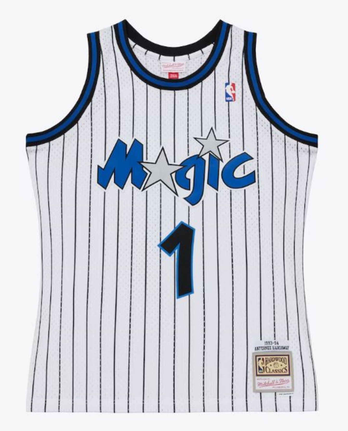 Mitchell & Ness NBA Anfernee Hardaway Orlando Magic 1993-94 Swingman Player Jersey - White/Black Pinstripe
