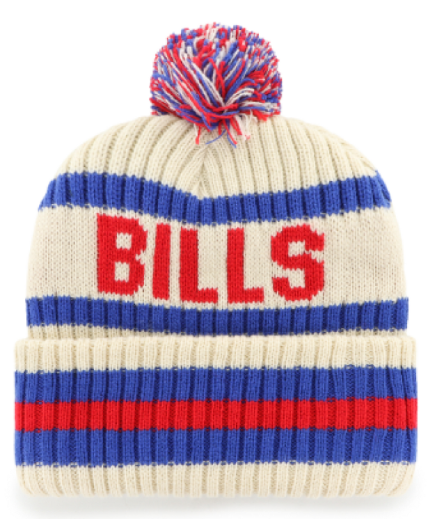 47 NFL Buffalo Bills Bering Cuff Knit Hat Toque - White/Blue/Red