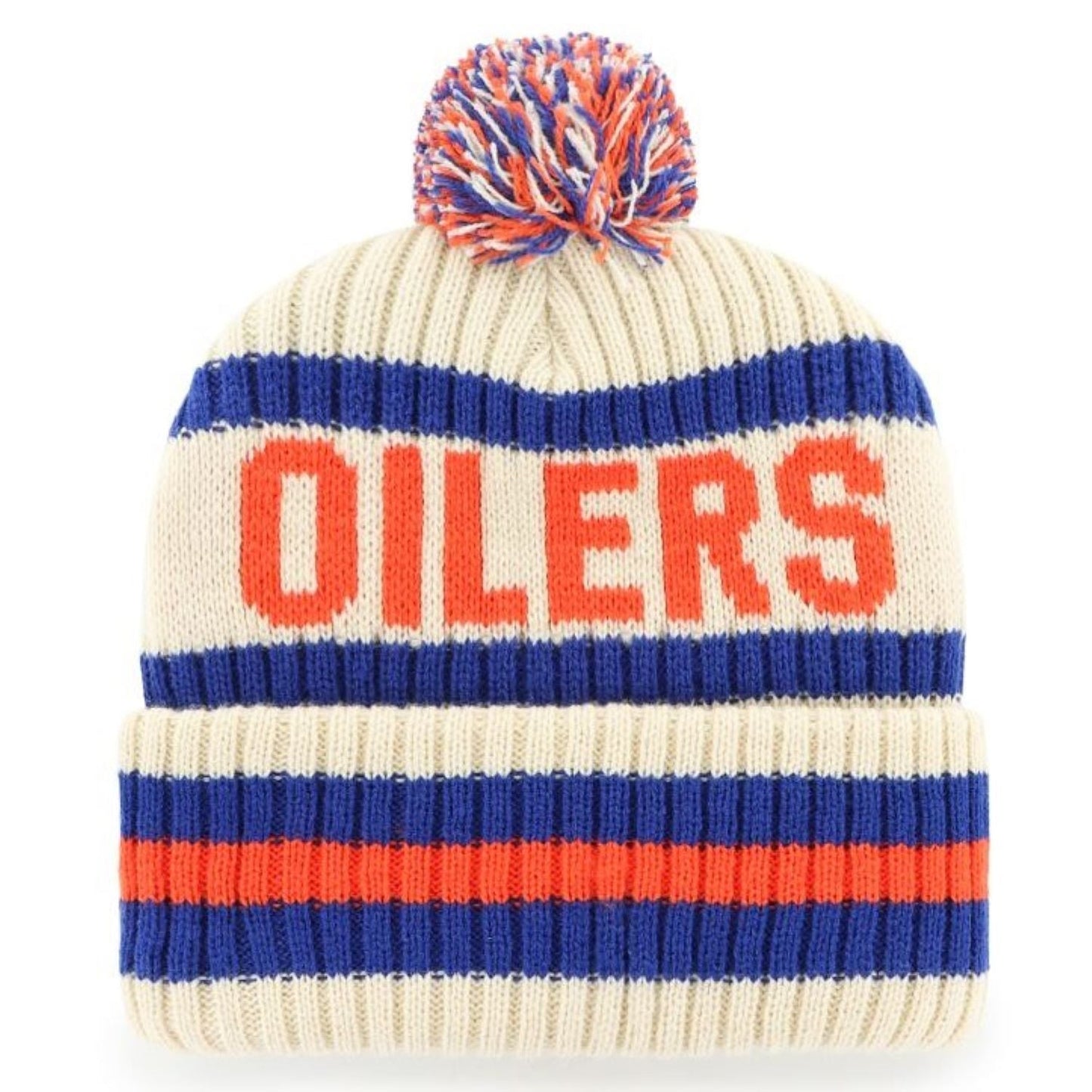 47 NHL Edmonton Oilers Bering Cuff Knit Beanie - Off White/Blue