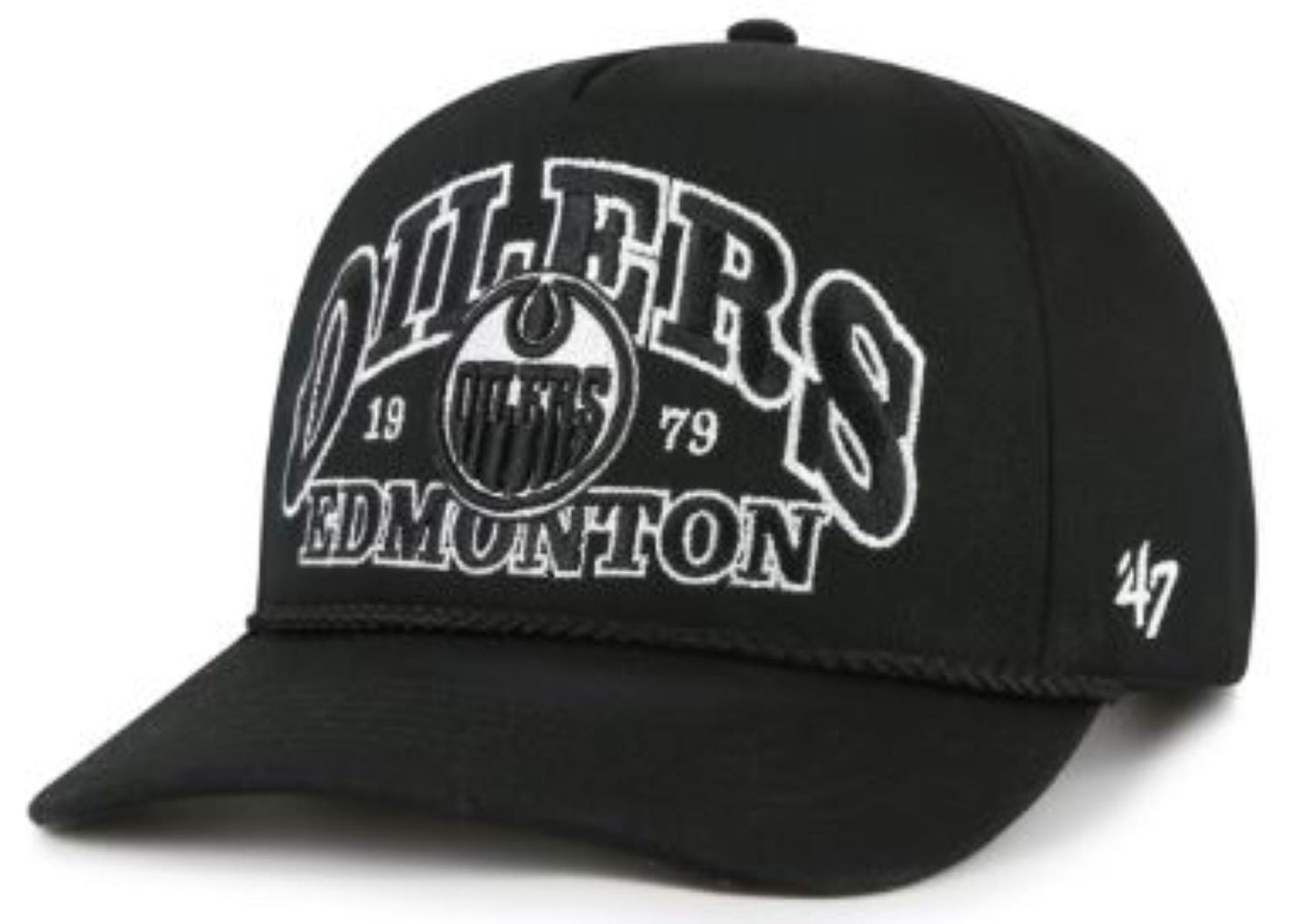 47 NHL Edmonton Oilers Break Wood Hitch Adjustable Hat - Black