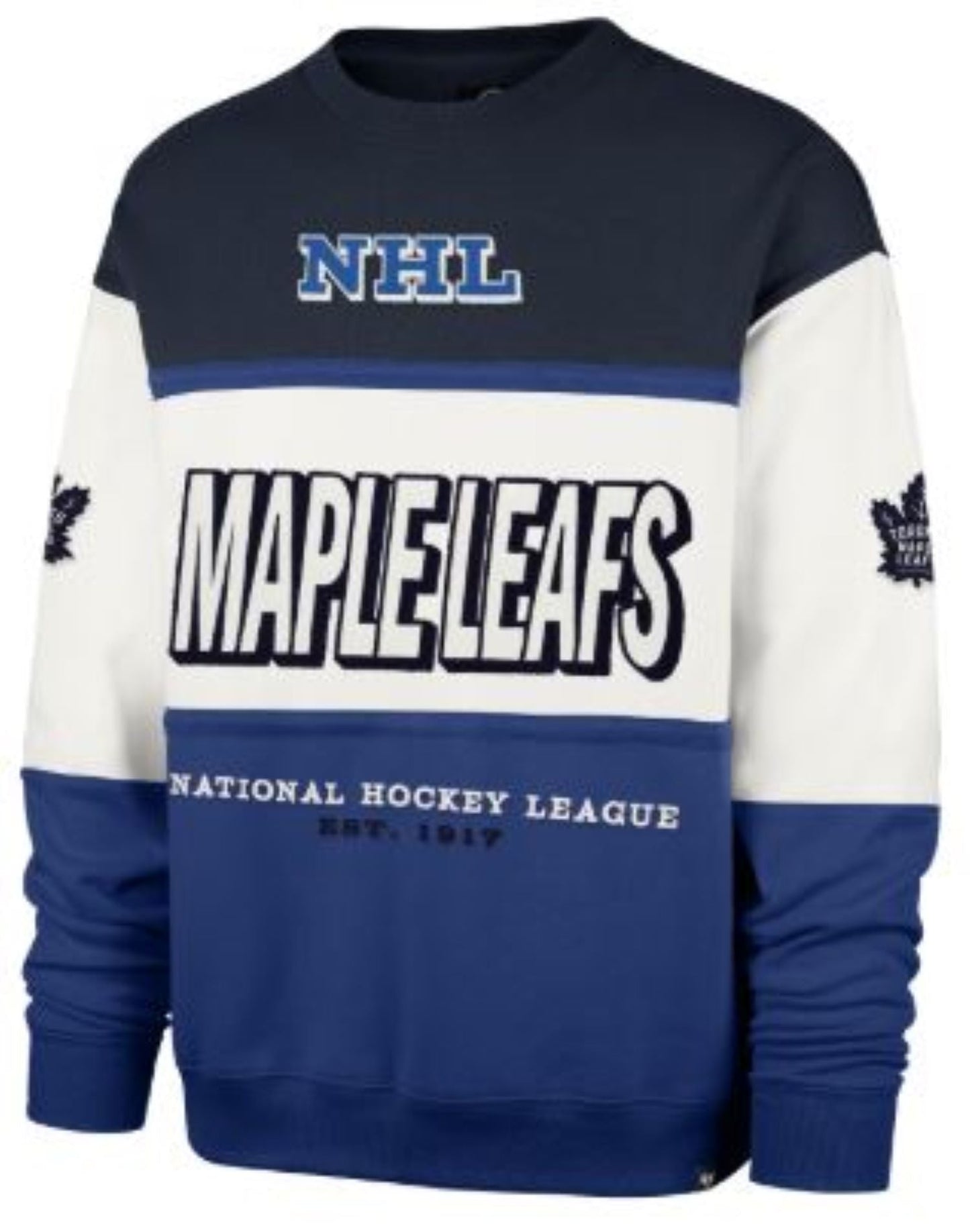 '47 NHL Toronto Maple Leafs Breeze By Maximalist Crewneck - Blue/White