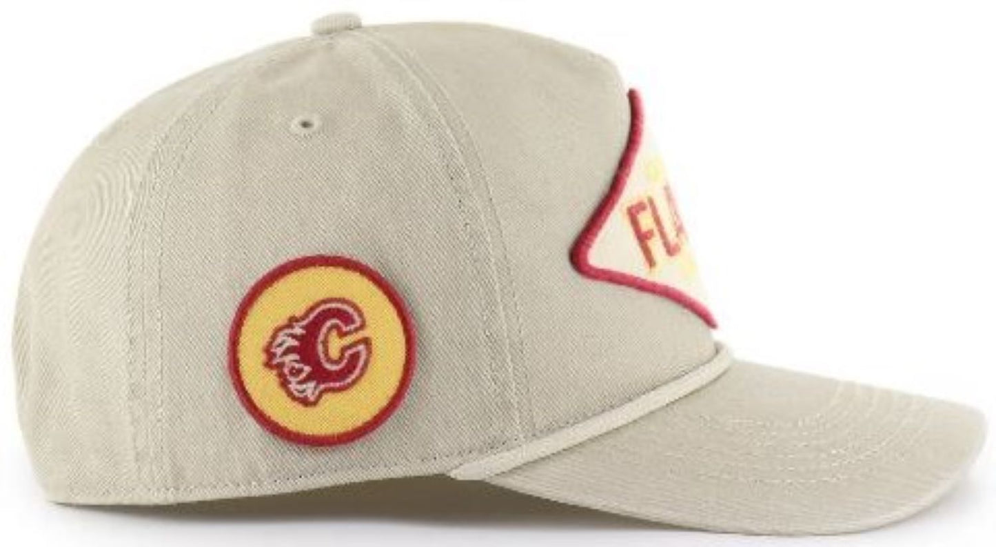 '47 NHL Calgary Flames Cairn Hitch RF Adjustable Snapback Hat - Beige