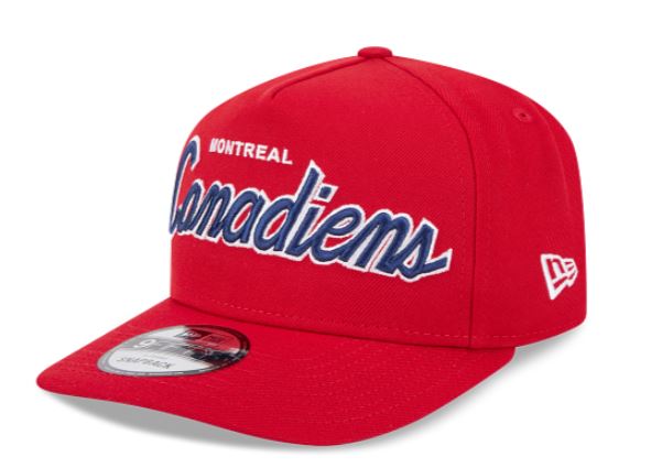 New Era NHL Montreal Canadiens 9FIFTY A-Frame Script Adjustable Snapback Hat - Red