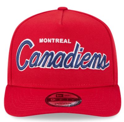 New Era NHL Montreal Canadiens 9FIFTY A-Frame Script Adjustable Snapback Hat - Red