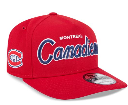 New Era NHL Montreal Canadiens 9FIFTY A-Frame Script Adjustable Snapback Hat - Red