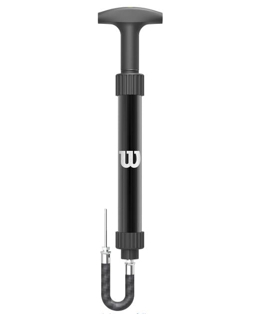Black inflatable pump with Wilson logo on a white background