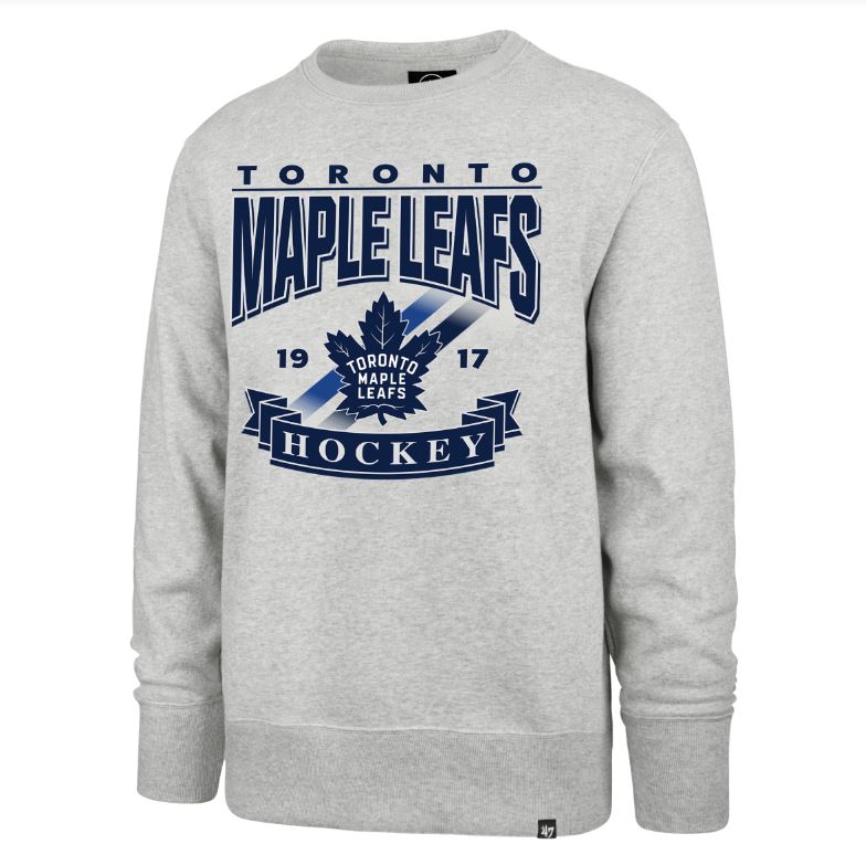 Toronto Maple Leafs NHL Crossroad Headline Crewneck - Grey