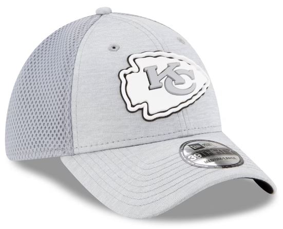 Kansas City Chiefs New Era Rubber Front 39THIRTY Flex Hat - Gray